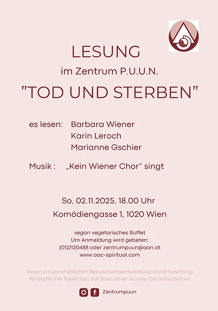 Flyer zur Lesung "Tod und Sterben"